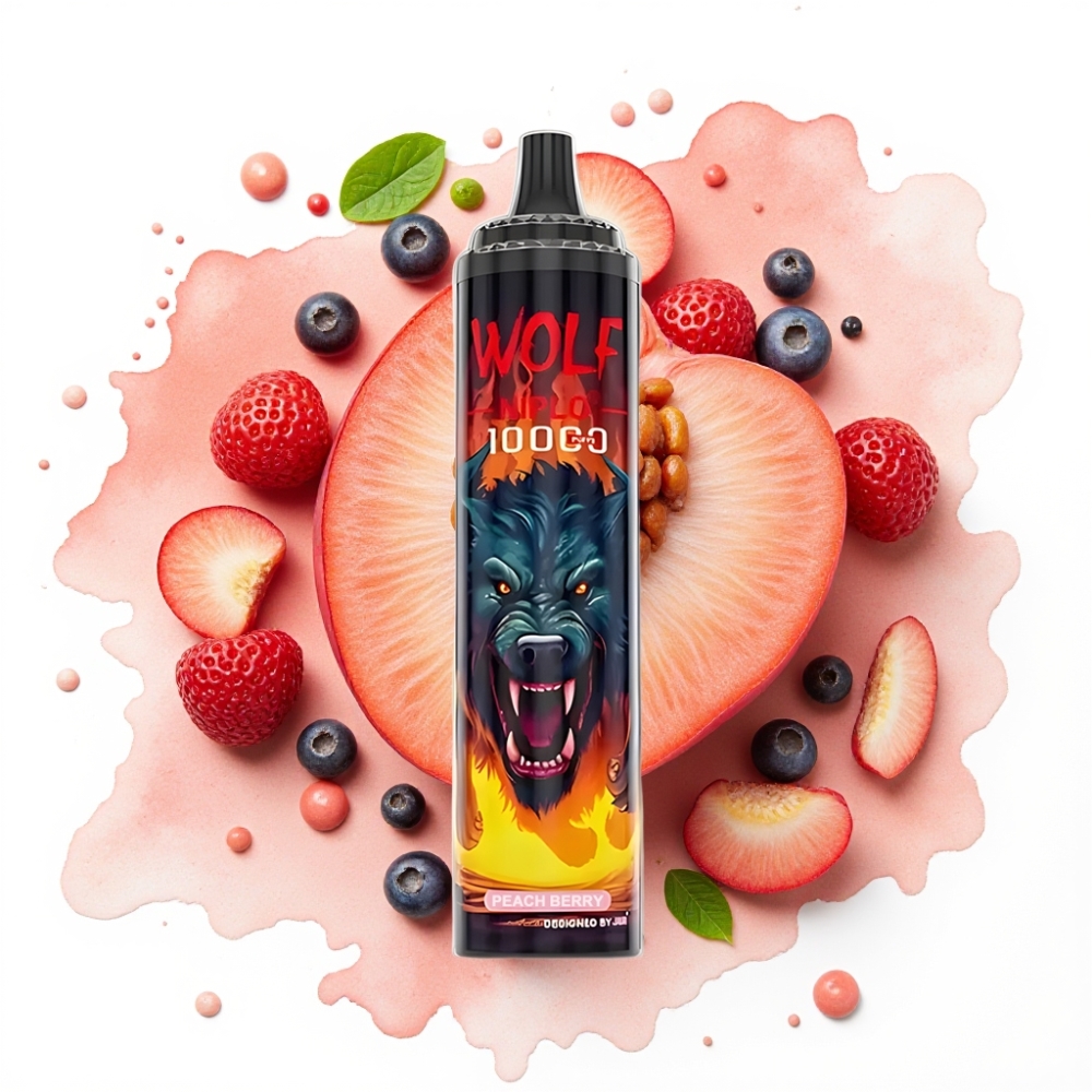 JNR Wolf Niplo 10000 Puffs Ferskenbær – 20ml, 5%, Type-C