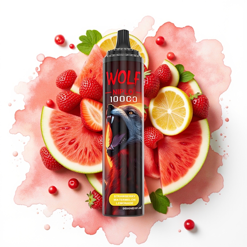 JNR Wolf Niplo 10000 Puffs Jordbær Vannmelon Lemonade 20ml/5%/Type-C