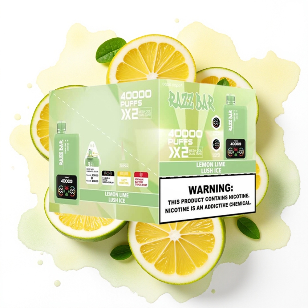 Razz Bar 40000 Puffs Disposable Vape SITRONLIME & LUSH ICE, 2%/5% Nikotin, 650 mAh