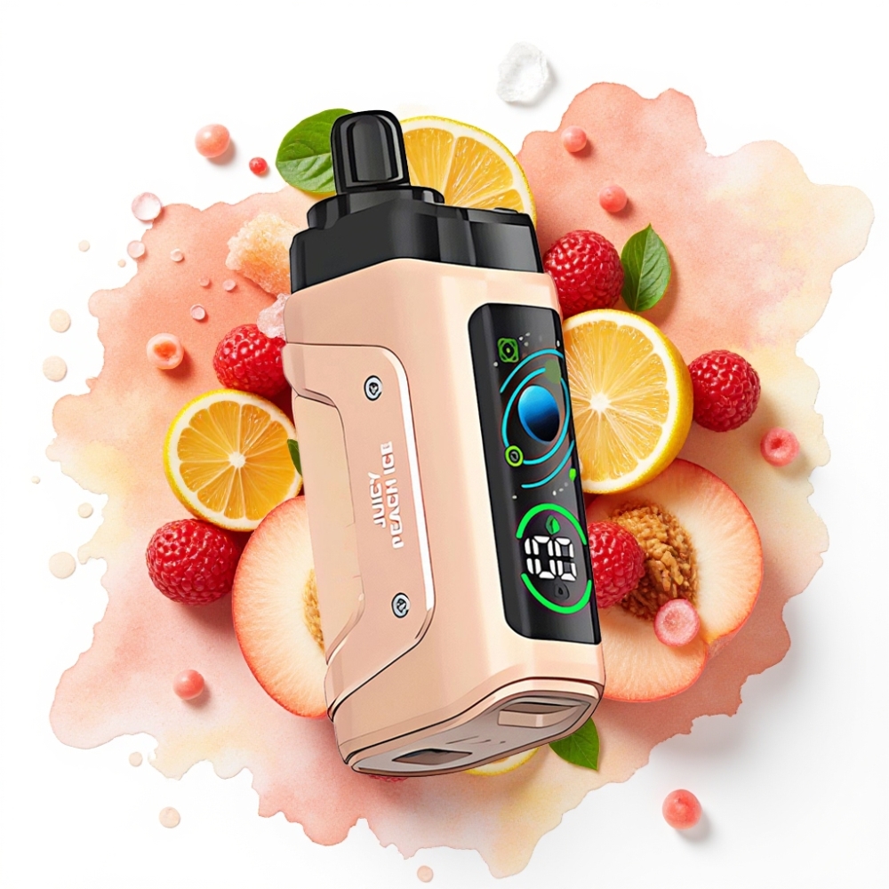 Razz Bar 45000 Puffs Disposable Vape Saftig Fersken Is, 1.0 Ohm Mesh, 650 mAh
