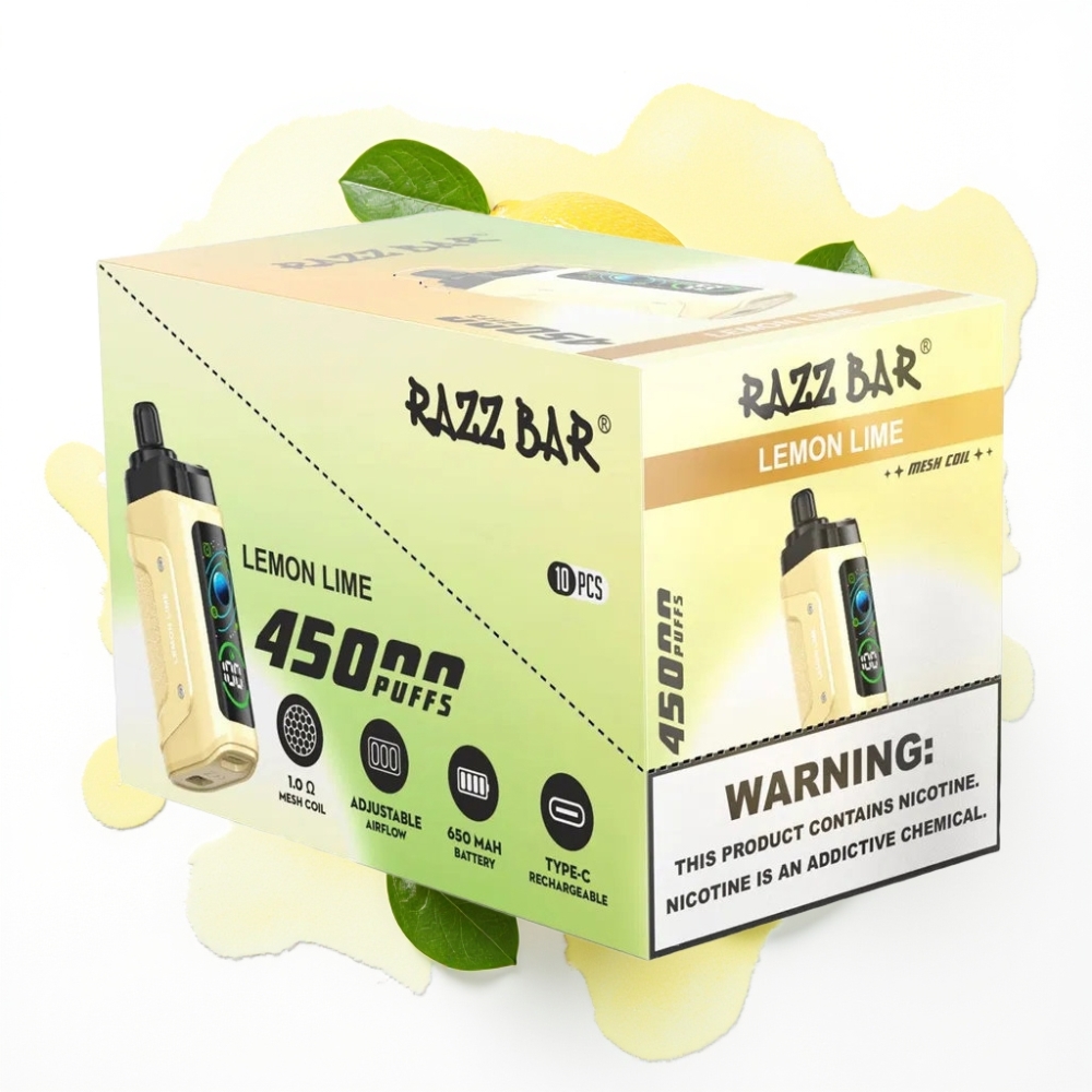 Razz Bar 45000 Puffs Engangsdamp Sitron Lime, 1.0 Ohm Mesh, 20 mg/ml