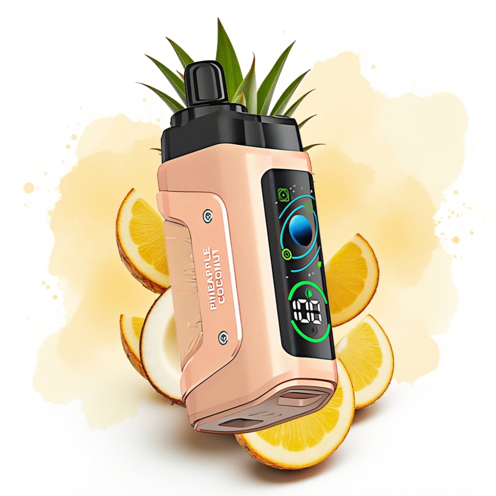 Razz Bar 45000 Puffs Engangsvape Ananas Kokos – 1.0 Ohm Mesh, Justerbar Luftstrøm, 650 mAh