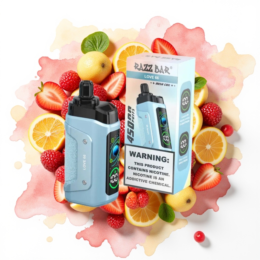 Razz Bar 45000 Puffs Engangsvape Kjærlighet 66 – 45000 Puffs, 1.0 Ohm Mesh, Type-C